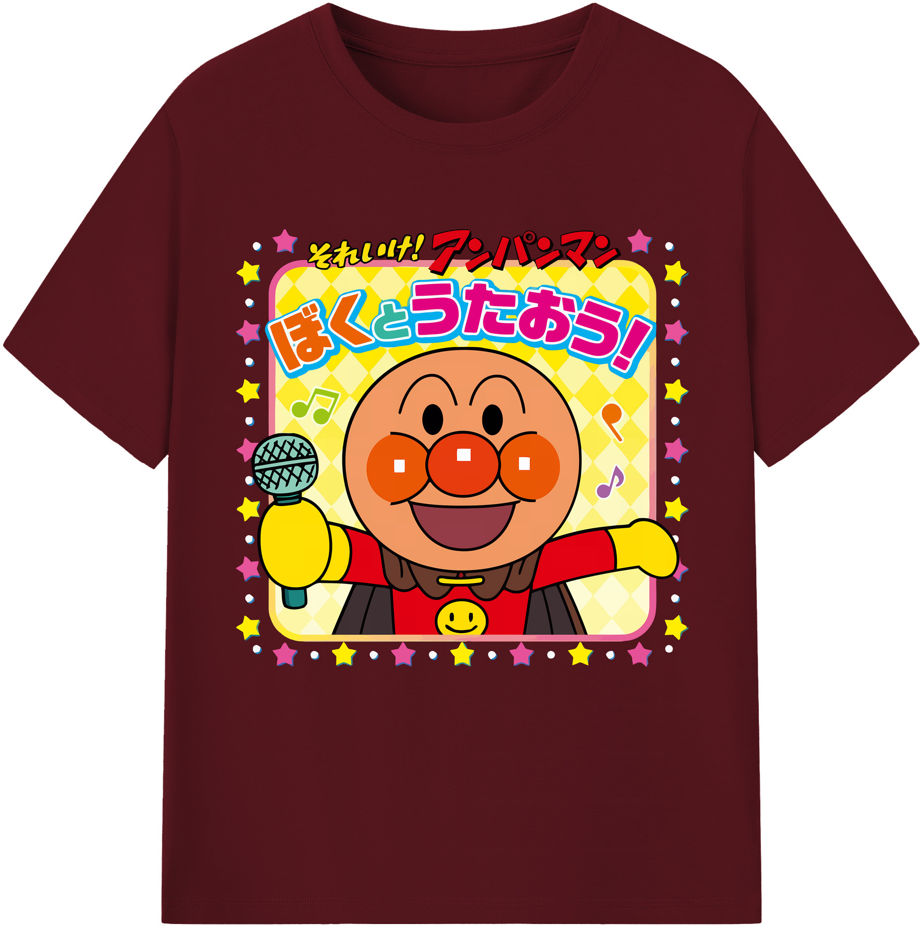 （画像用） アンパンマン Anpanman 綿100％半袖Tシャツ（フロントプリント）